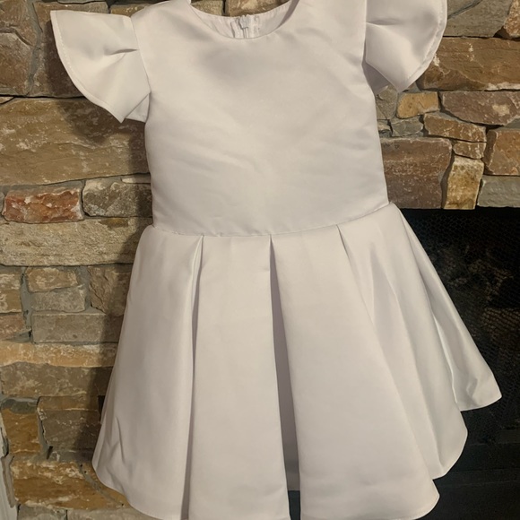 White toddler flower girl dress